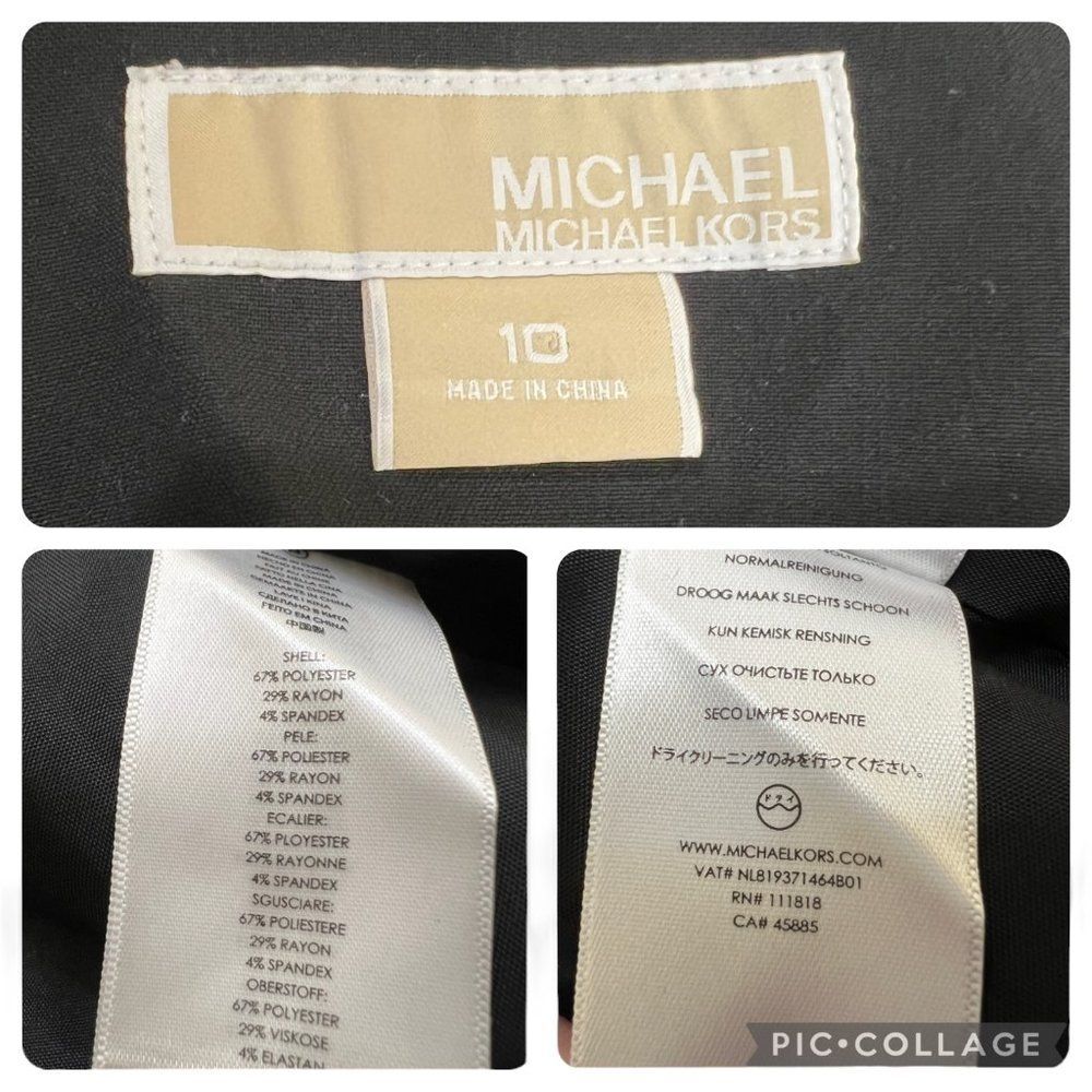 Michael Kors Long Front with Shorter Back Single Button Black Blazer Size 10 - Picture 12 of 15